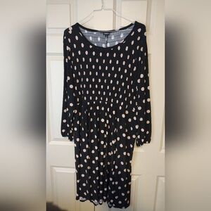 Polka Dot Long Sleeve Midi Dress - Black & Tan Torrid Sz 2